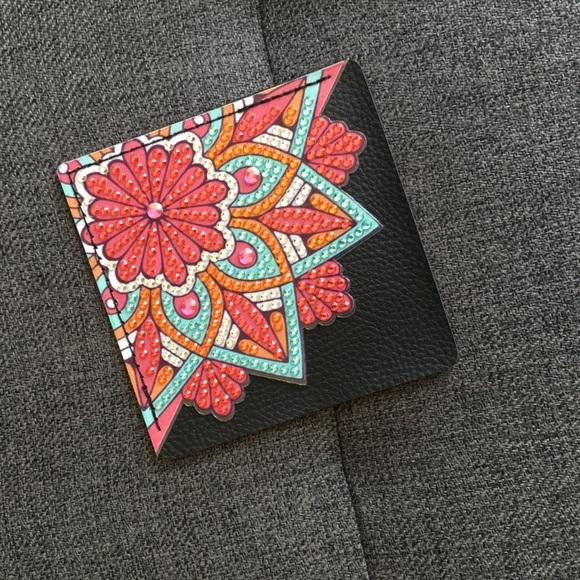 Diamond Art Lotus Flower Corner Bookmark, Colorful, Sparkly, Bling (PINK/BLUE) - Picture 5 of 17